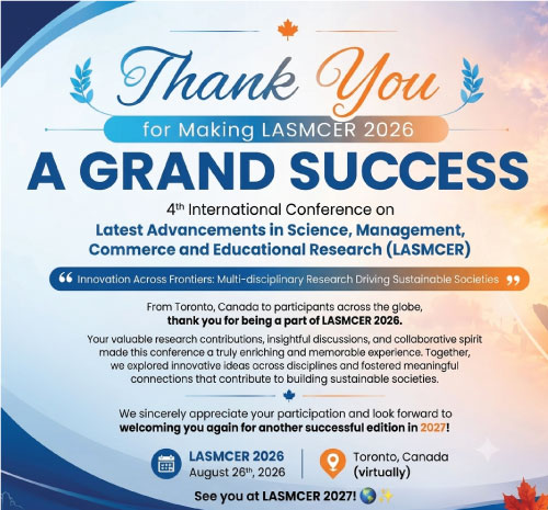 Thank you for making LASMCER 2026 a grand success — 26th August 2026, Toronto, Canada (virtually)